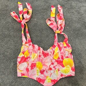 Pink corset crop top size small